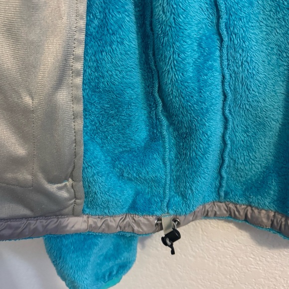The North Face Blue Teddy Jacket Plush Fleece Stand-Up Collar - Picture 7 of 13
